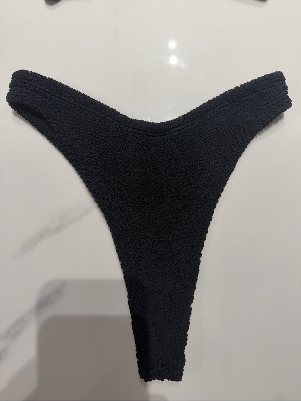 Hunza G Black Textured Strapless Bandeau Bikini - Picture 8 of 10